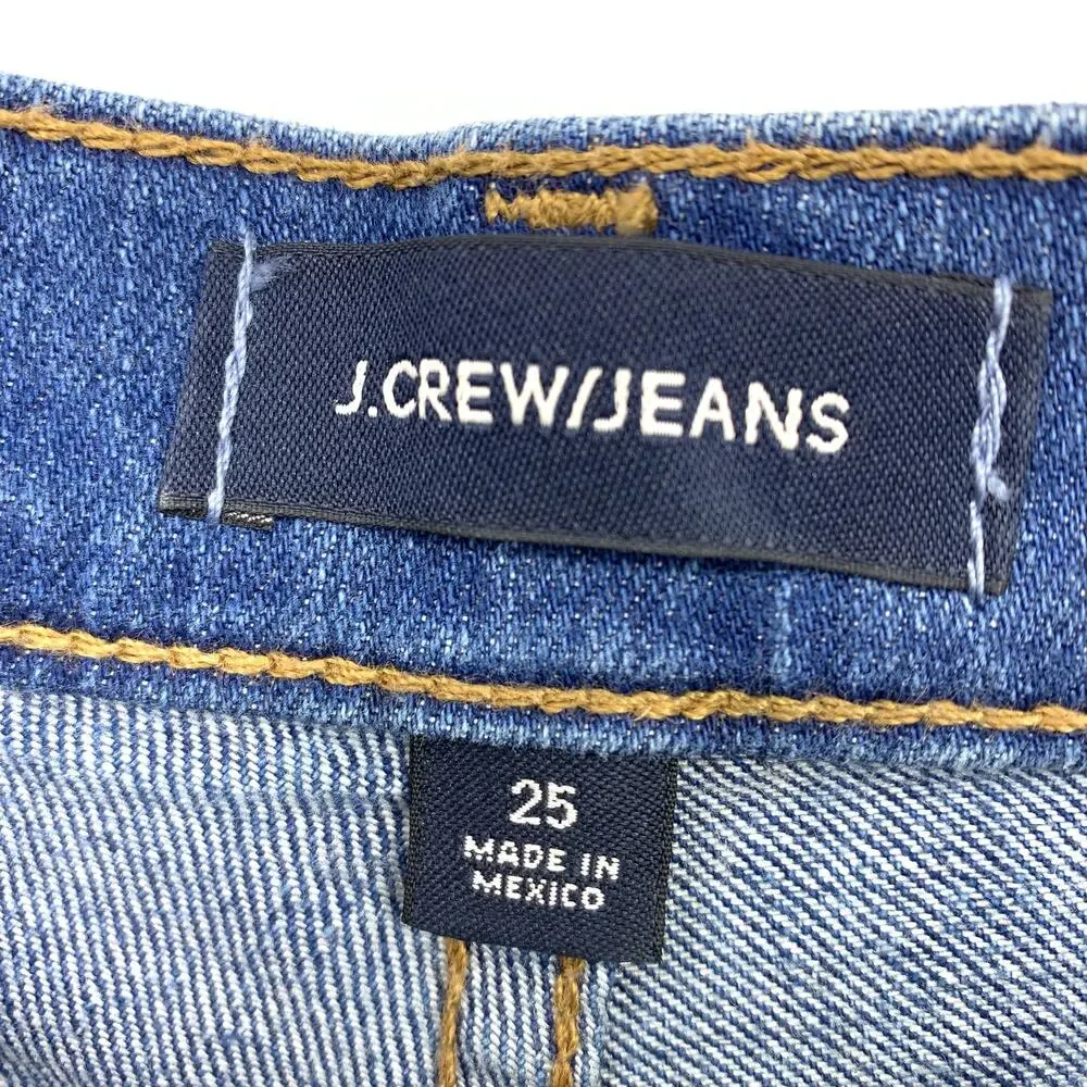J Crew Shorts Women Size 25 High Rise Denim Jean Exposed Button Fly Raw Hem Blue
